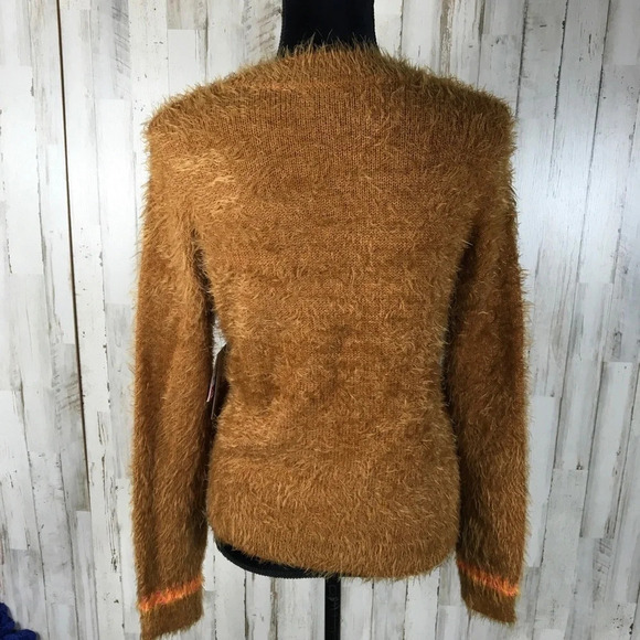 Abound Fluffy Fairisle Fuzzy Eyelash Sweater Top - Picture 5 of 7